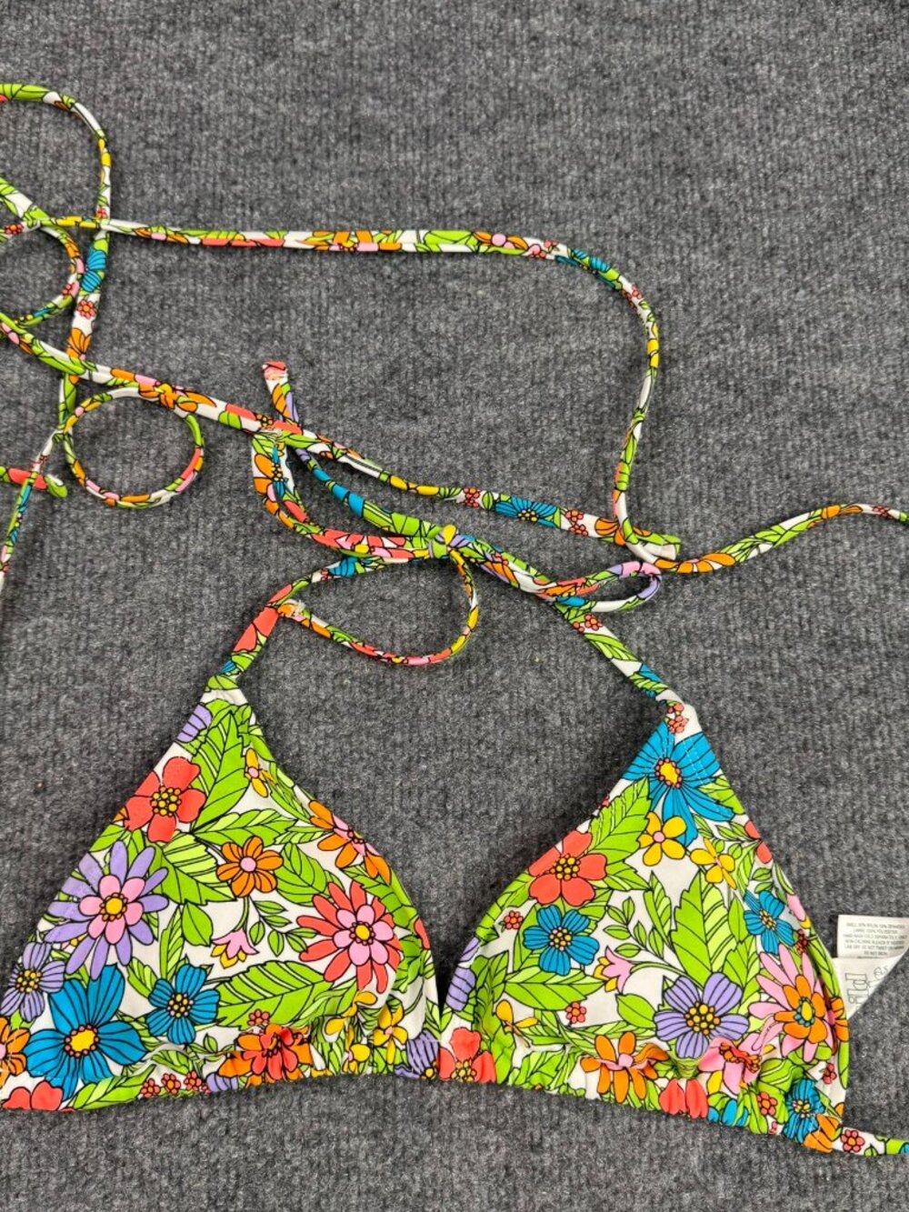Wild Fable Triangle Bikini Top Size S Small Multicolor Floral Print Swimwear